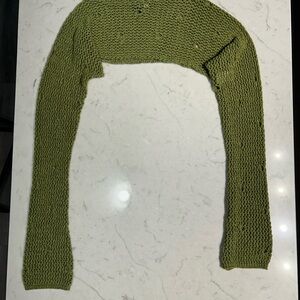 Fashion Nova Olive Knit Shrug – Long Sleeve Cropped Layer Top